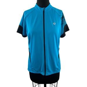 Pearl Izumi Select Blue Cycling Shirt Full Zip Short Slv Sweat Wicking Size XL